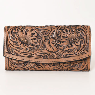 OHLAY WALLET Hand Tooled Genuine Leather women bag western handbag purse